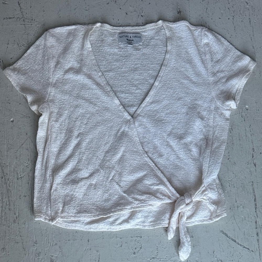 Madewell Wrap Top Textured cropped